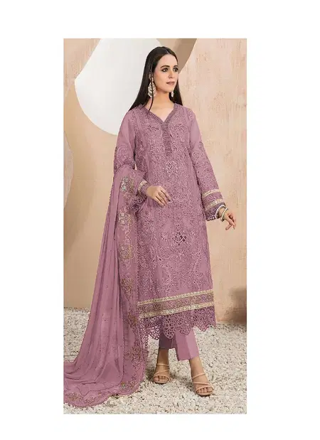 Maaria A Present Heavy Orgenza With Embroidery Sequence Work Dress Material Wholesale Online